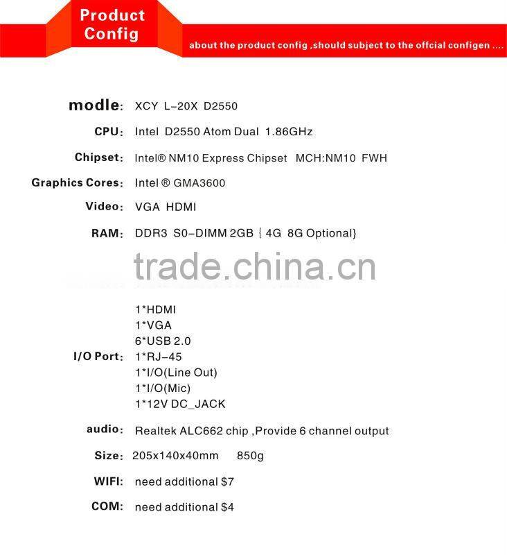 Promotional price! Intel atom D2550 mainboard, atom D2550 micro atx mainboard, The server motherboard