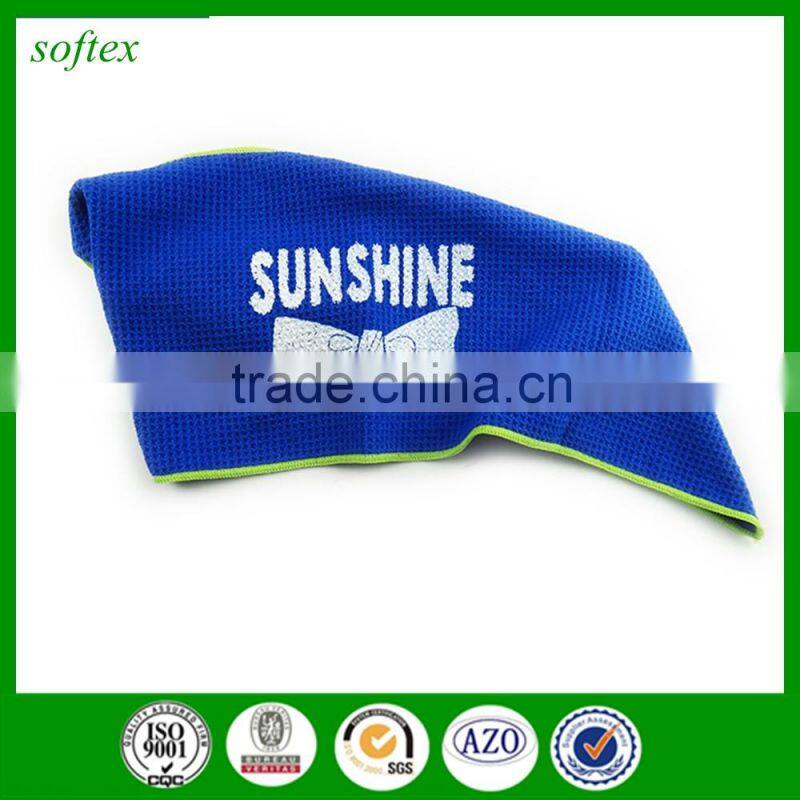 wholesale custom printed microfiber golf towel waffle