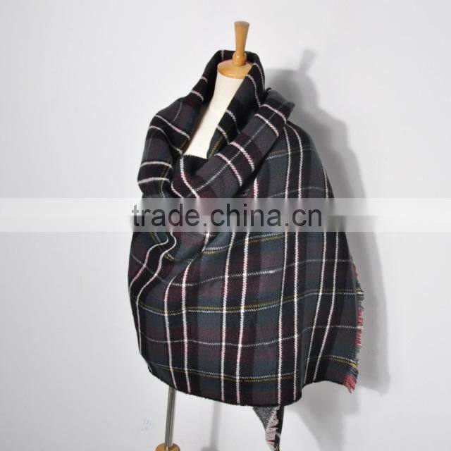 New product high quality fashion pallium/big Grid warm shawlWJ-666