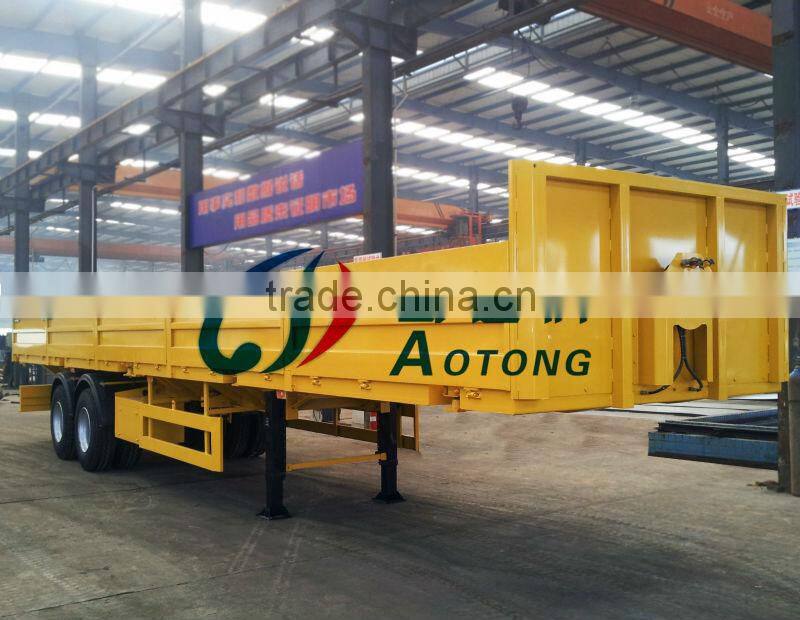 3-axle side wall open cargo transportation side breast board semi trailer for sale