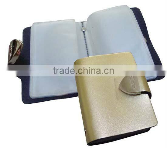 Patent leather business card holder with PVC page 20 sheets