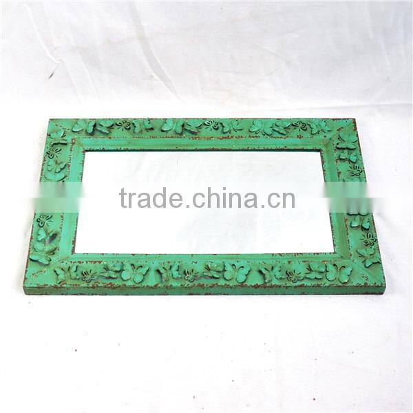 Antique decorative iron butterfly wall mirror