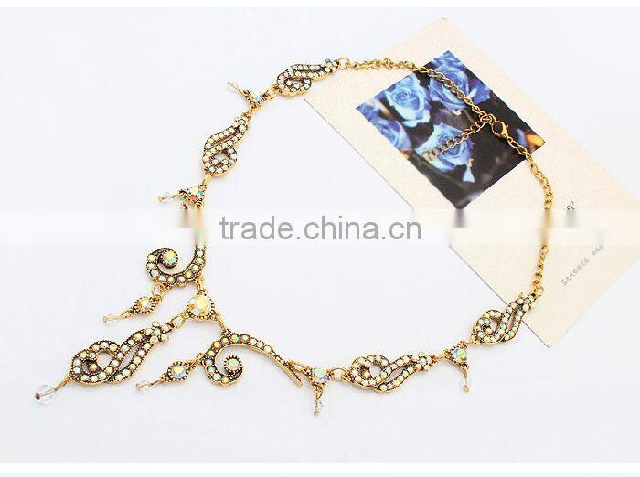 Wholesale women gold jewelry necklace, ladies luxury diamond necklace