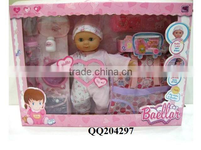 Nice 13 inch baby doll for kids with walking trainer toy doll baby doll
