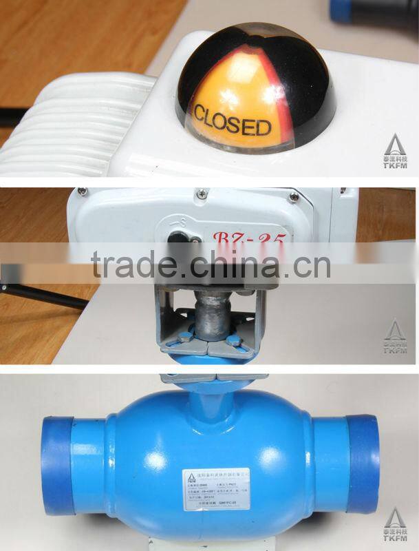 2015 water gas oil pipeline for cut off/on use electric actuator ball valve
