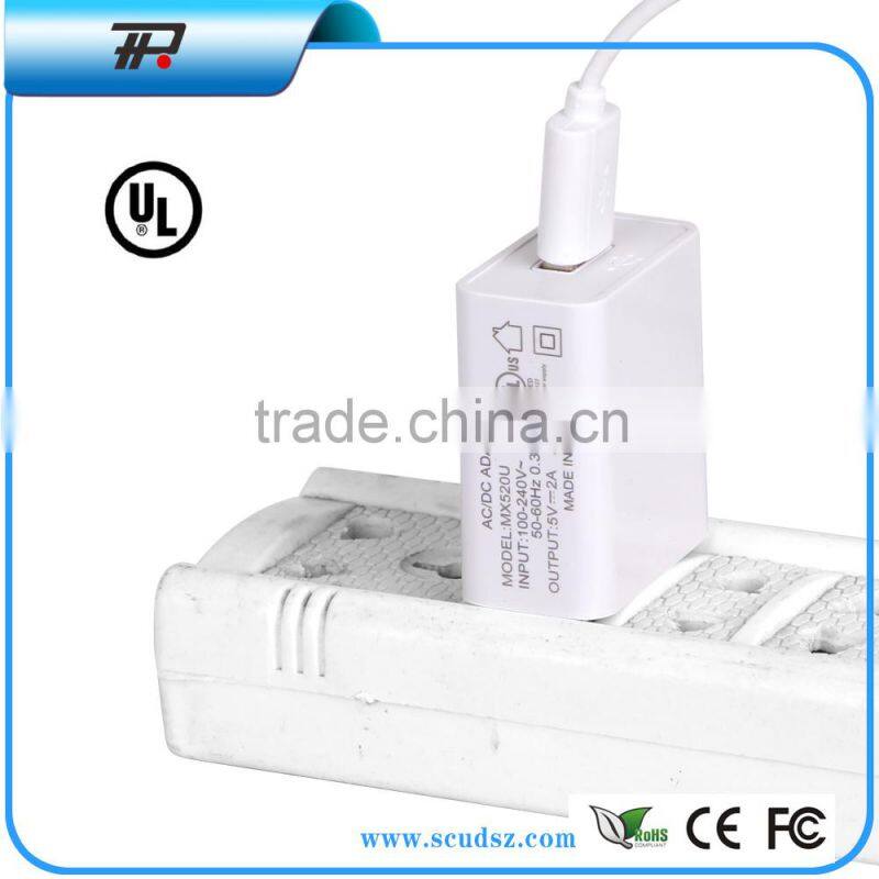 Economic promotional usb ac power adapter home wall charger (MX520U)