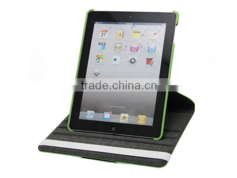 360 degree rotation pu leather case for ipad 2/3