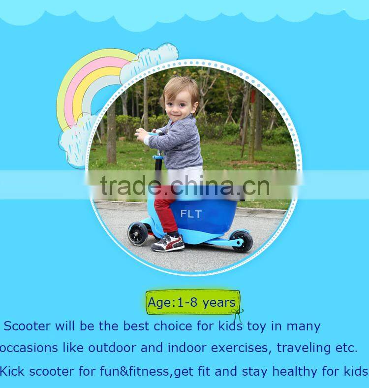 CE approval new 3 in 1 child scooter with seat &container for best toy