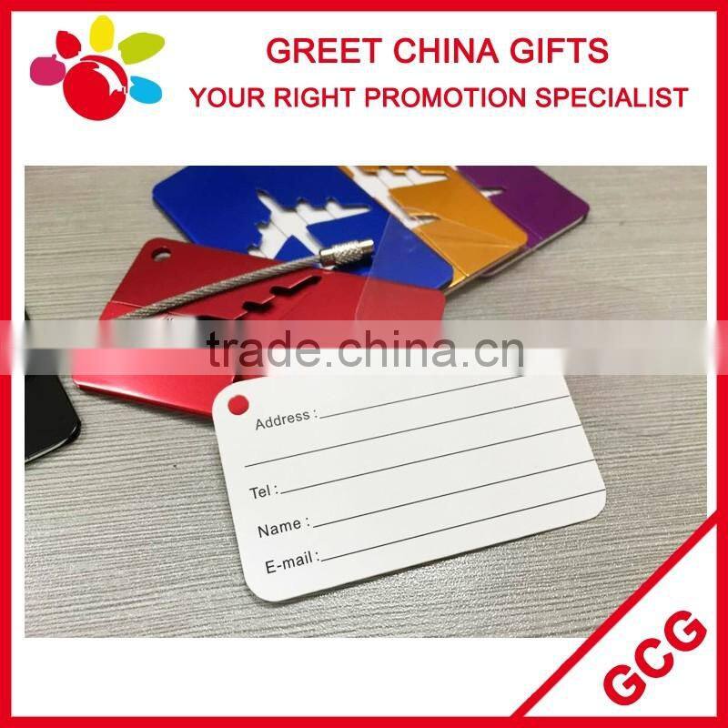 Promotional Aluminum Alloy Cheap Travel Luggage Tag Custom Logo with Replaceable Paper Name Card
