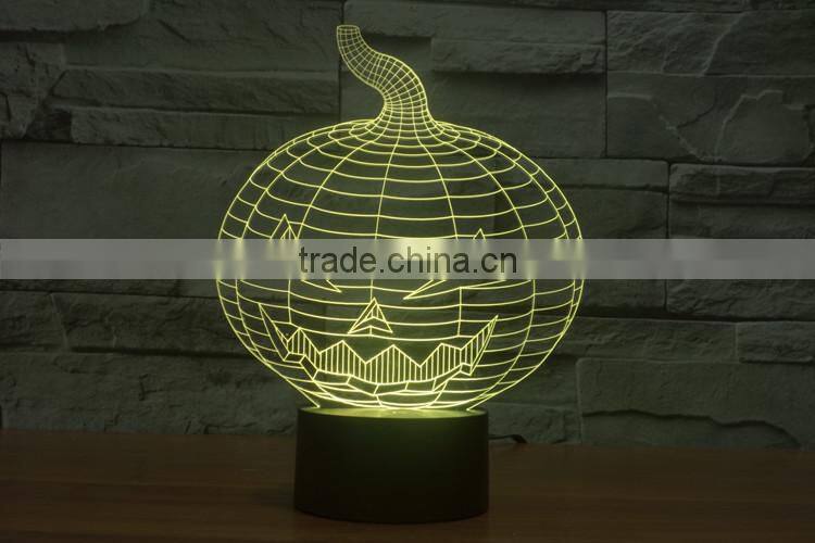 Pumpkin shape decorate in Hallowmas novelty 3D led night light lamp kids baby bedroom