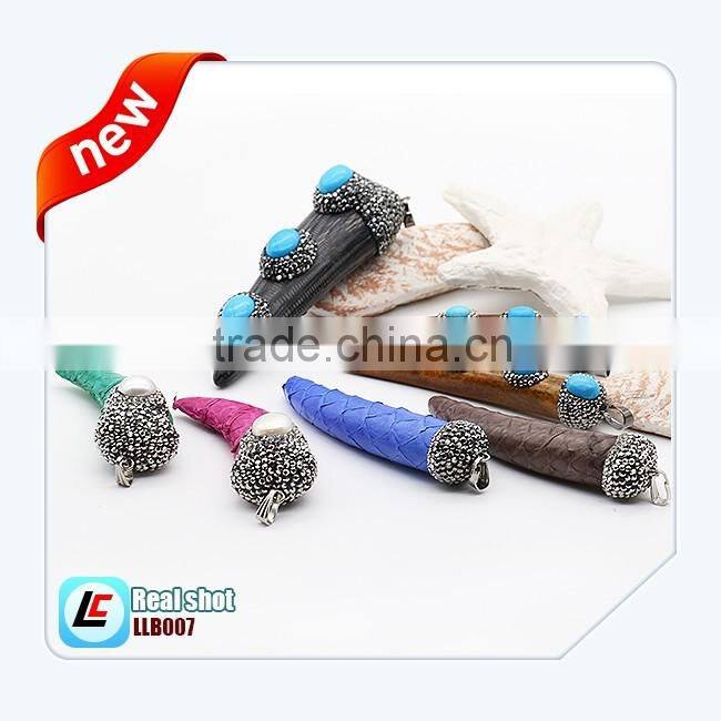 leather cord jewelry necklaces with Geometric Pendant for women