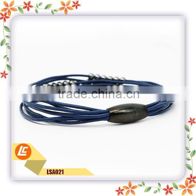 magnetic buckle genuine leather braclets for men