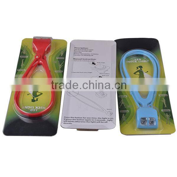 Super Bright silicon flexible led running warning light waterproof led neck light for jogging in dark
