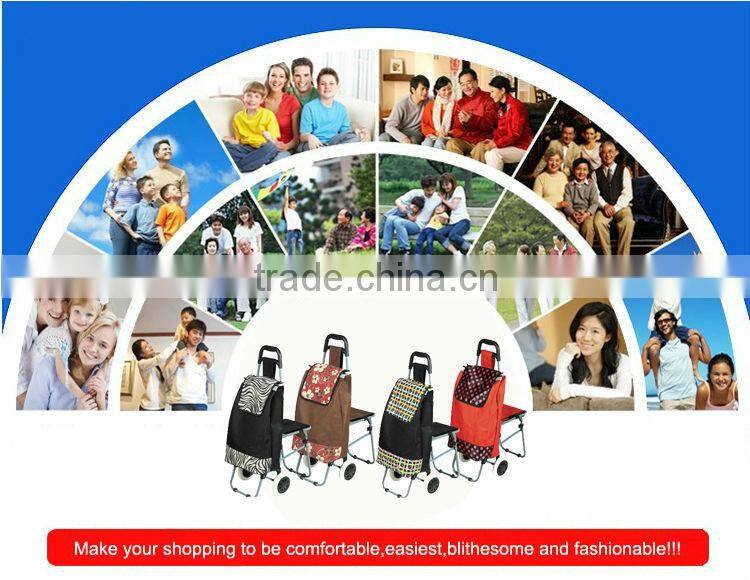 Stair climbing shopping trolley cart with chair