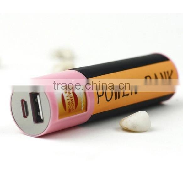 Cheap promotion fashion multi-colors optional power bank 2600mah