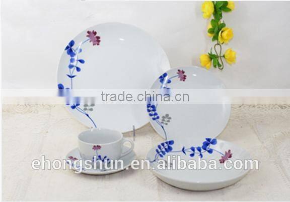 20pcs Coupe Porcelain Dinnerware Set, 4 Persons Tableware with decal