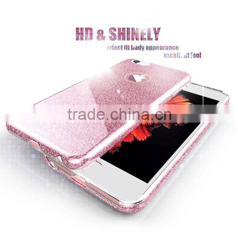 Three layer shinely diamond phone case for Apple phone 5 5s 6 6s plus for Samsung S4 mini