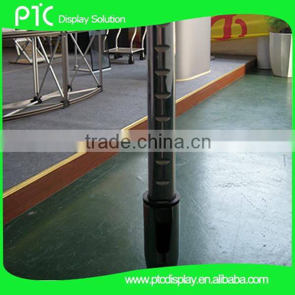 Information stand with telescopic pole to adjust height