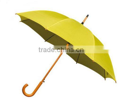 23 INCH 8 RIB manual promotion umbrella Quality Wooden blue color Umbrella with Wood Shaft Wood Handle
