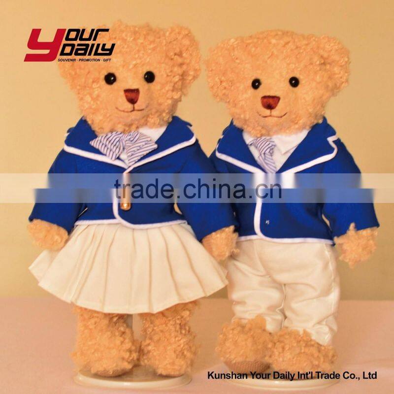 customized plush teddy bear couple stuffed toy suit bear