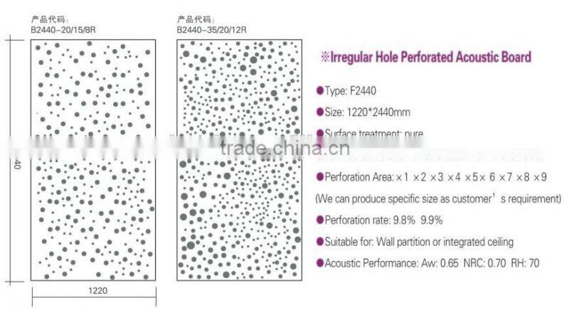 best sale in door decoration perforated acoustic gypsum board/ ceiling tiles with competitive price