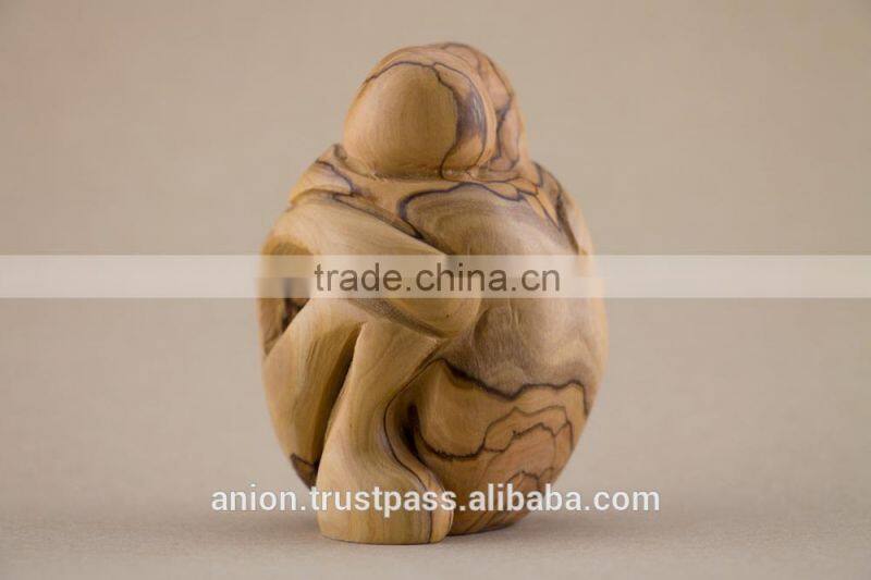Olive Wood Carved Composition of Loving People