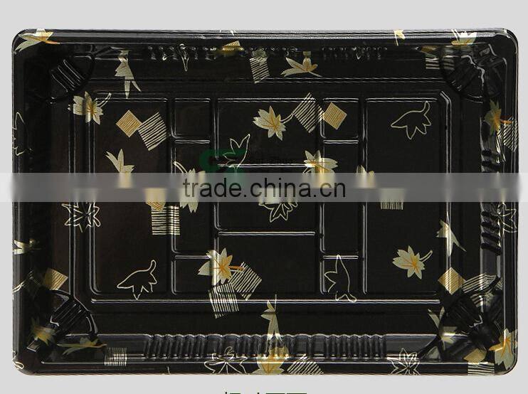 rectangular disposable sushi box with clear lid
