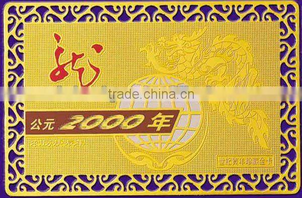 2015 hot selling high quality cheap logo DIY stainless steal businesss card /Golden /silvery color vip card for membership