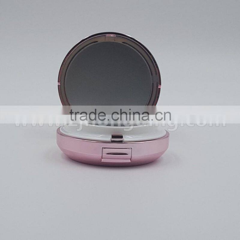 15g Round black compact powder case, double layer cosmetic compact powder box for solid perfume