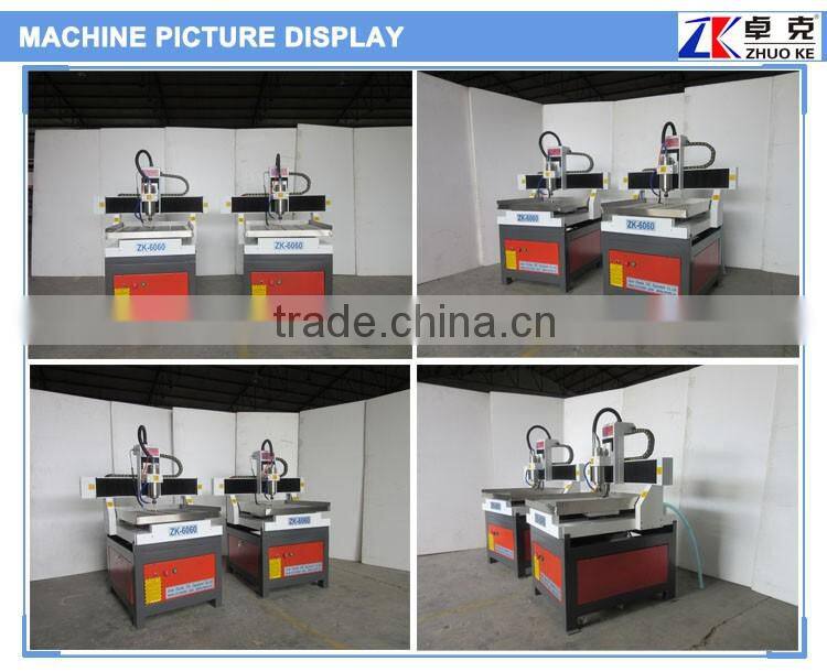 Jinan factory supplier hot sale small metal engraver cnc router with working table moving ZK-6060