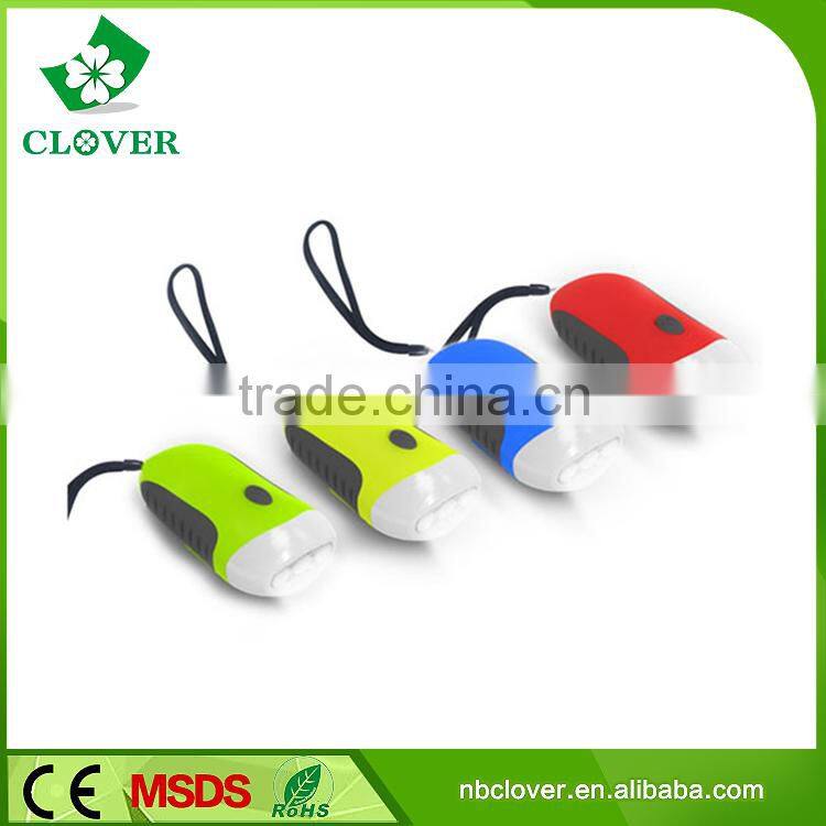 Hand crank dynamo torch 3 led plastic soalr flashlight
