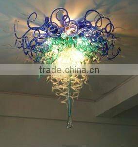 Swirl and spiral Ceiling Fixture xo-201116 and royal blue ceiling light and hand blown glass