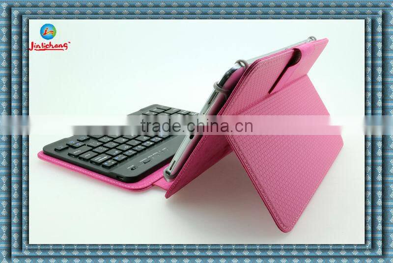 universal bluetooth keyboard leather case for 7-8 inch tablet