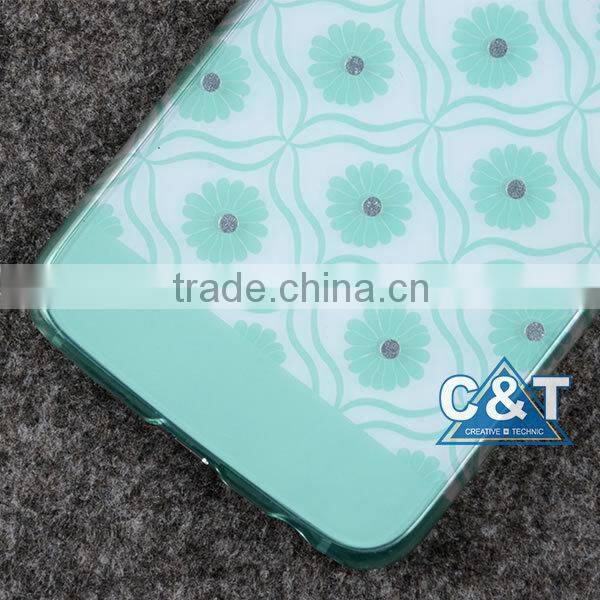 C&T Unique Big Flower Bloom Polycarbonate Hard Case Back Cover for Samsung S6 Black