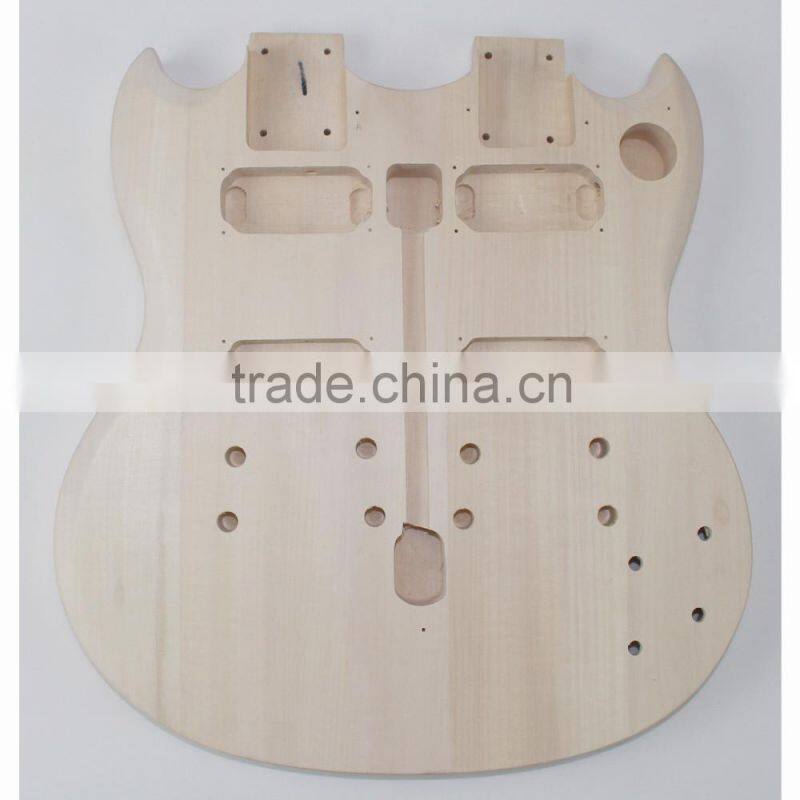 High quality sell well diy double neck unfinished electric guitar kits