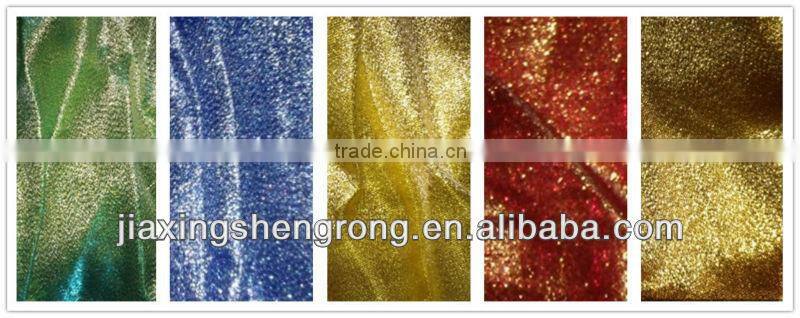 Polyester Metallic Yarn Dyed Lame Fabric for Costume