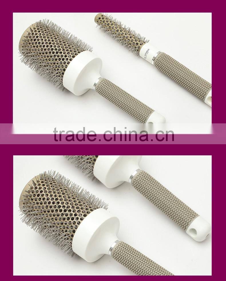 Wholesale salon care ceramic round plastic hair brush