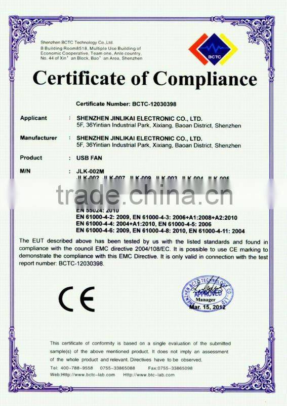 4inch metal gift usb fan with various colors