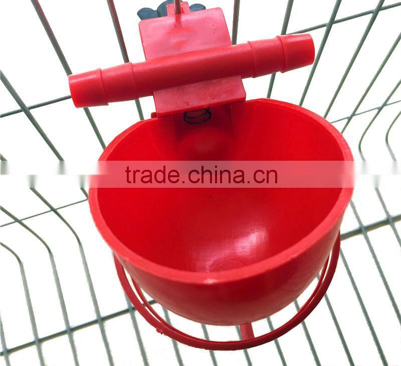 Automatic cage use plastic birds water bowl pigeon waterer with T joint
