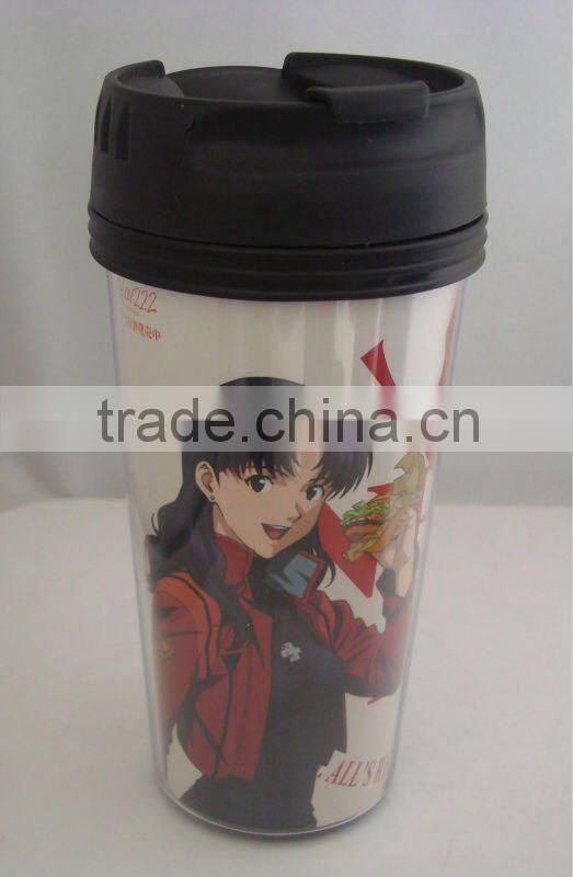 16oz advertising cup double plastic coffee mug