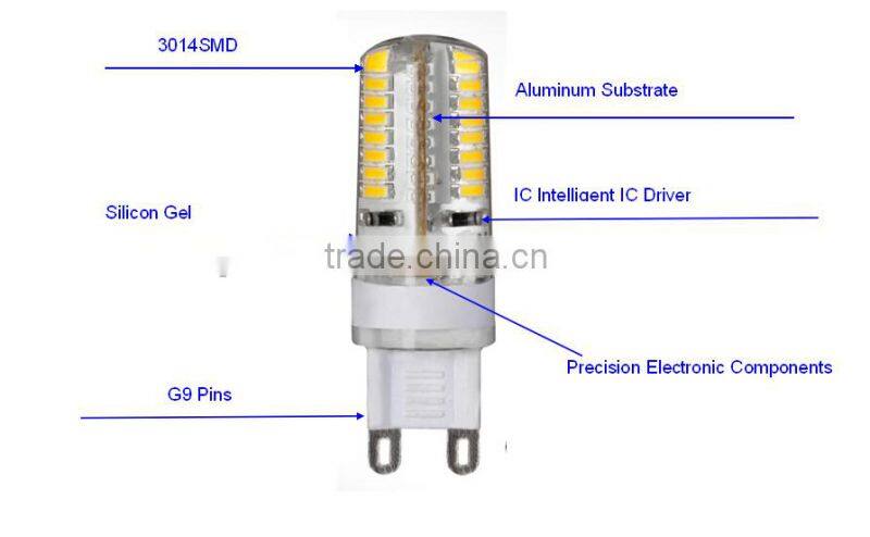 Epoxy resin glue 3W 360 degree 64 pcs SMD3014 12v g9 led lamp
