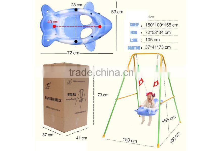 Fish shape safety body productions design outdoor single seat swing chair