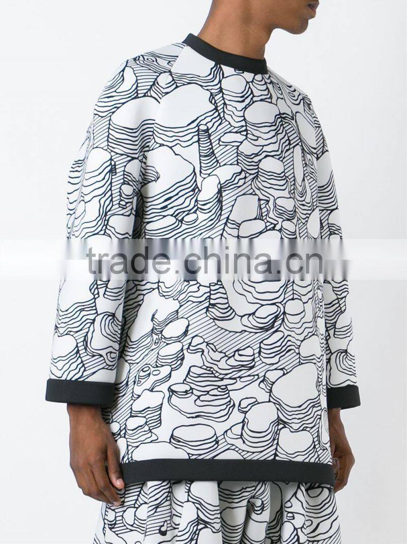 Daijun oem fashion 100% cotton full printing men custom 3d sweatshirt