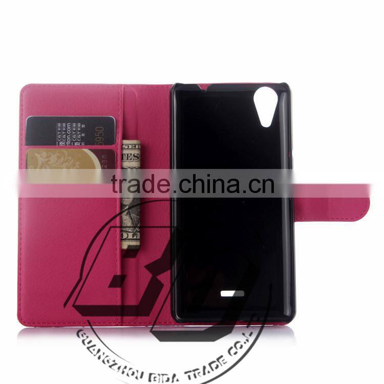 Top Selling Durable Flip Wallet Style Magnetic Flip Stand PU Leather Case For Wiko Rainbow lite luxury leather case