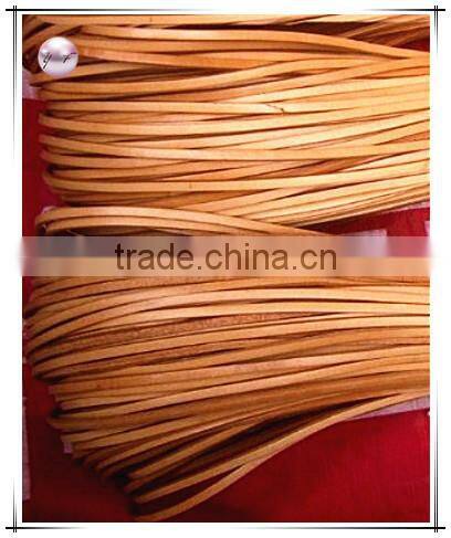 Square brown genuine cow leather cords