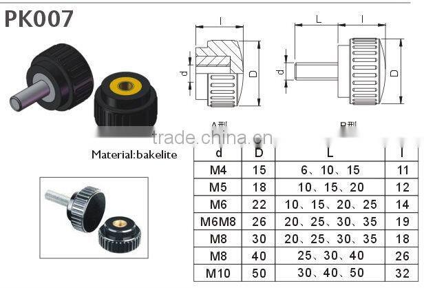 furniture accessories black fixing knob screw