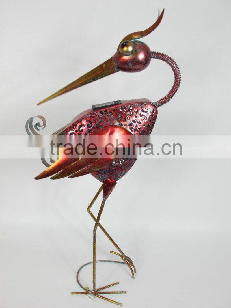 China supplier painted large metal crane statue garden ornament