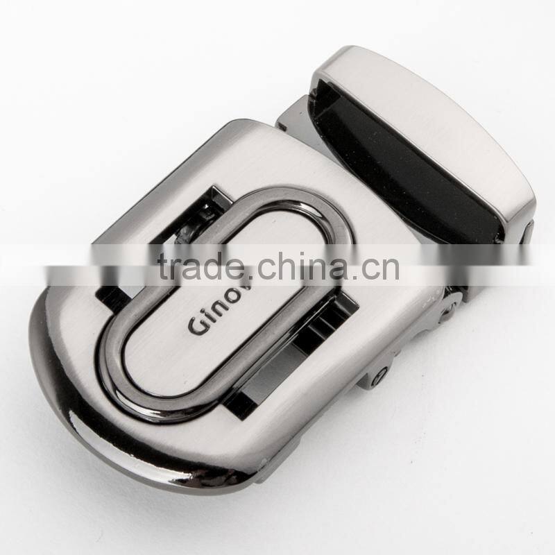 Company logo plain flat metal belt buckle backs easy release