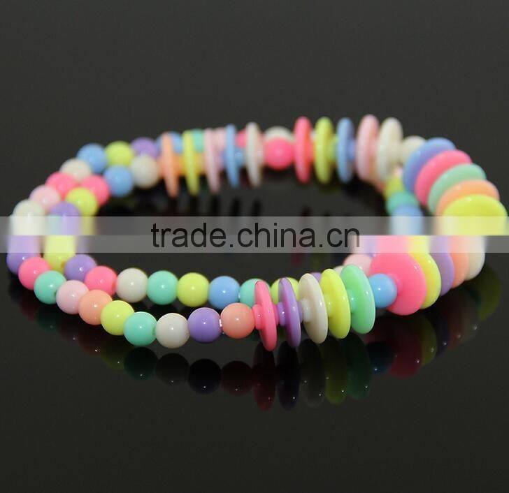 Fashion DIY Jewelry Handmade Multicolor Mixed Design Acrylic Children Baby Kids Beads Strand Necklaces