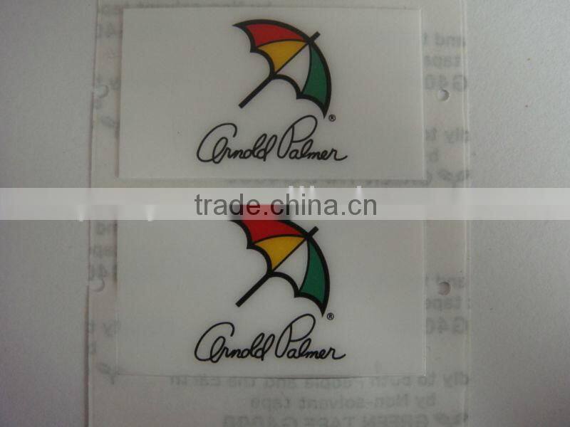 Printed PC label with adhesive tape